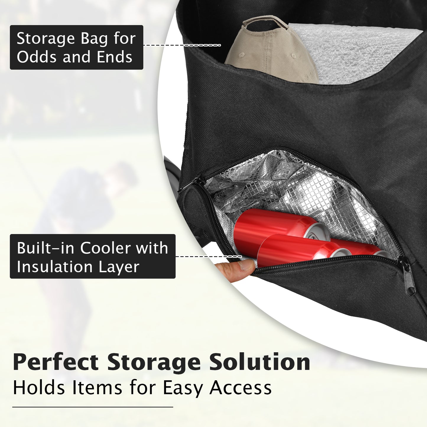 Lightweight Foldable Collapsible 4 Wheels Golf Push Cart, Gray Golf at Gallery Canada