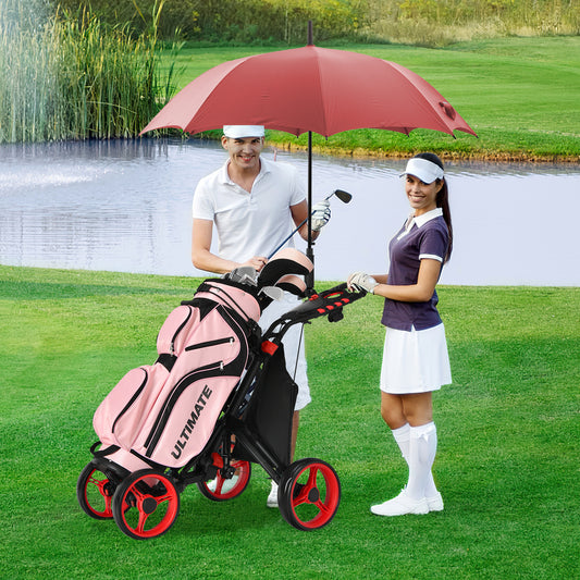 Lightweight Foldable Golf Push Cart, 4 Wheels, Red Golf Red at Gallery Canada
