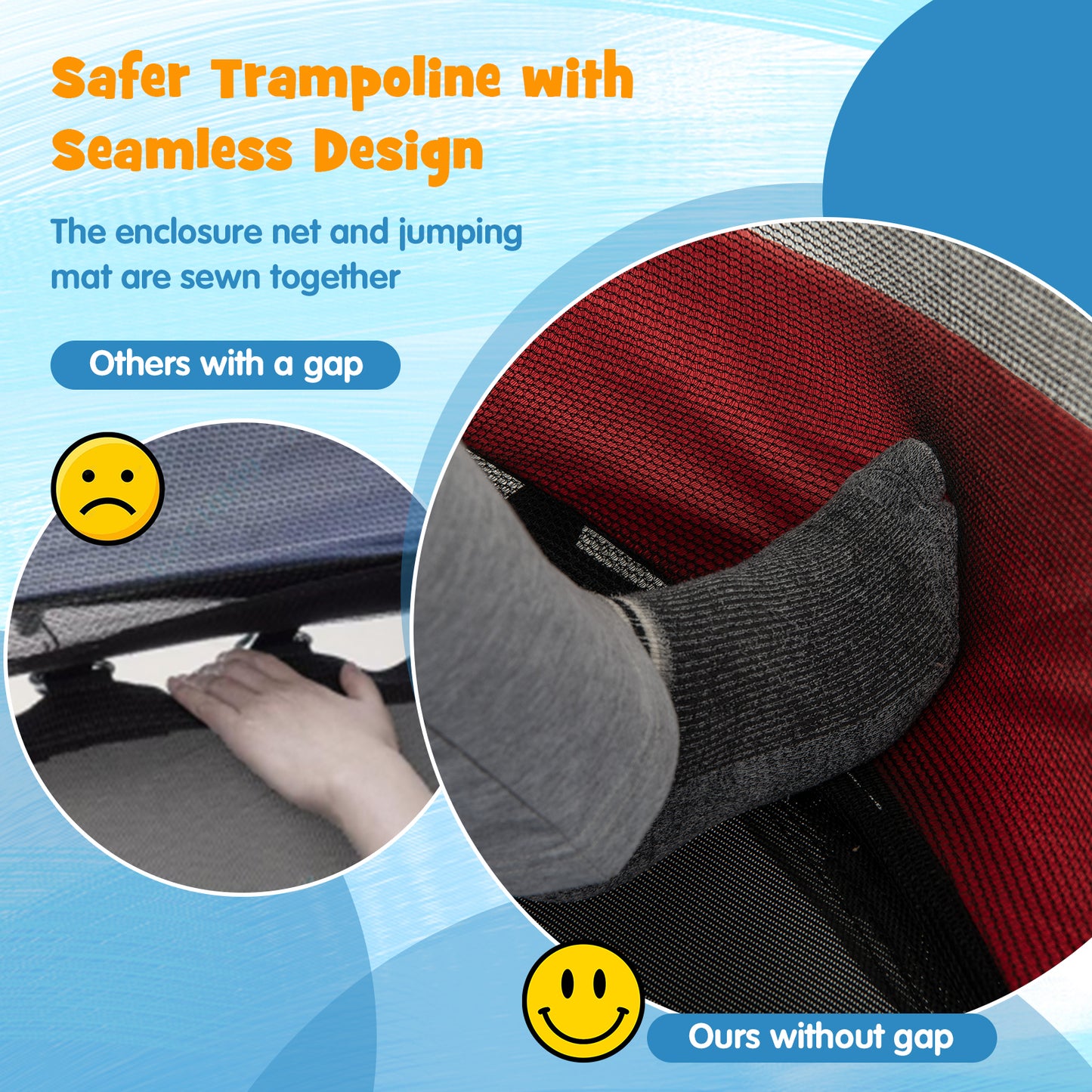 55 Inch Mini Trampoline, Kids, Safety Enclosure Net, Indoor Outdoor, Yellow Trampolines at Gallery Canada