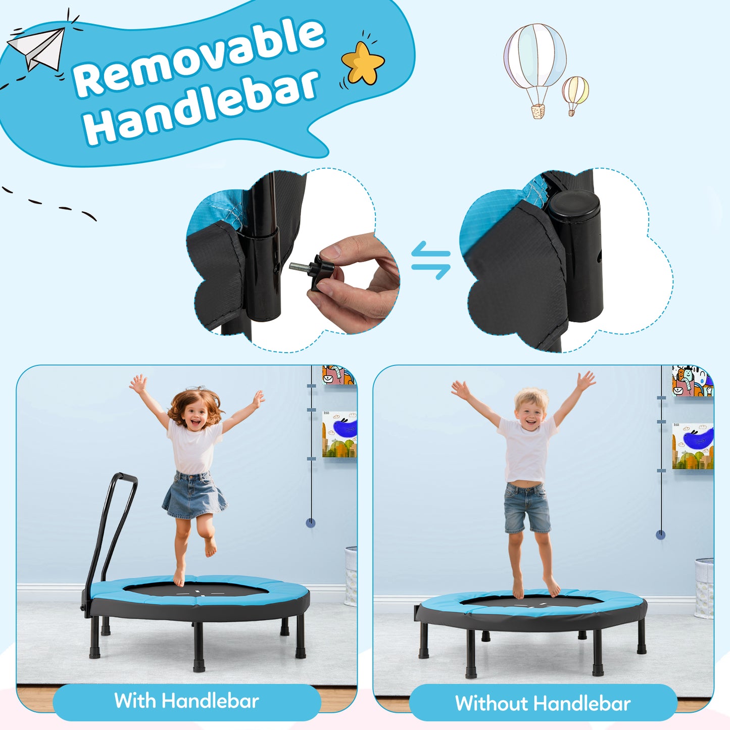 40 Inch Trampoline For Kids, Indoor Outdoor Fitness, Blue Trampolines at Gallery Canada