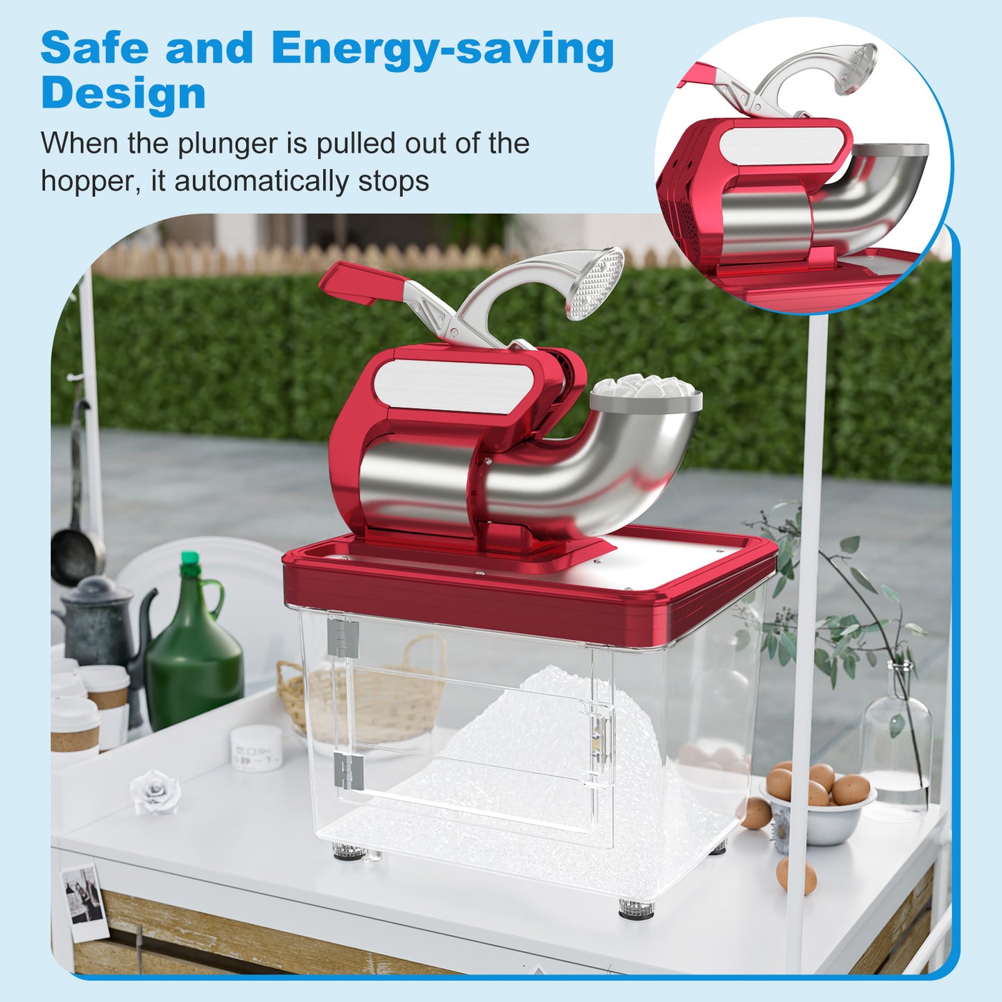 300W Commercial Ice Crusher, Dual Blades, Safety Switch, Red Ice Crushers & Shavers at Gallery Canada
