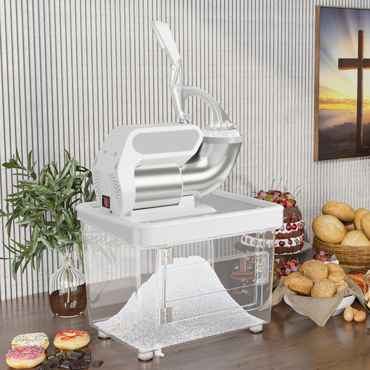 300W Commercial Ice Crusher with Dual Blades and Safety Switch, White Ice Crushers & Shavers White at Gallery Canada