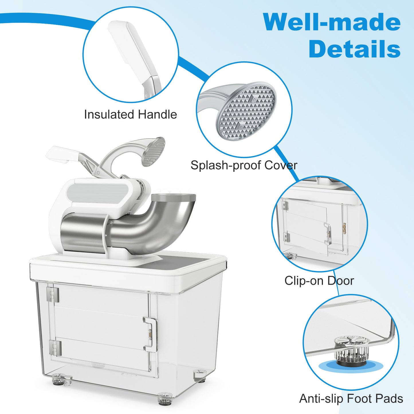 300W Commercial Ice Crusher, Dual Blades, Safety Switch, White Ice Crushers & Shavers at Gallery Canada