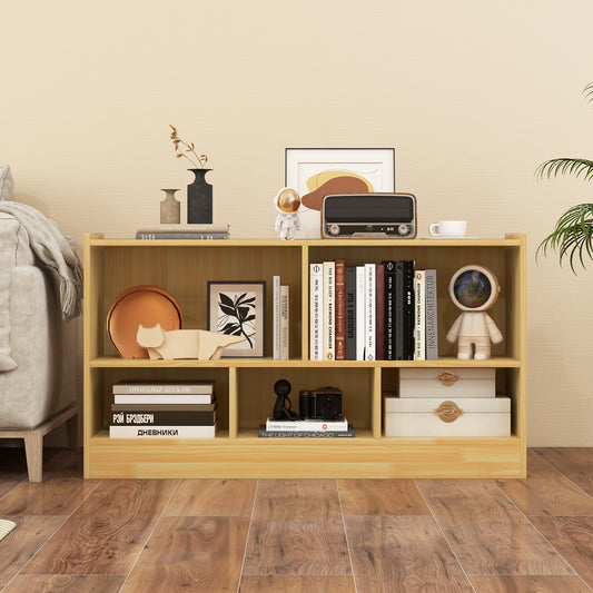 Kids 2-Shelf Bookcase, 5-Cube Wood Toy Storage Cabinet, Beige Kids Storage Beige at Gallery Canada