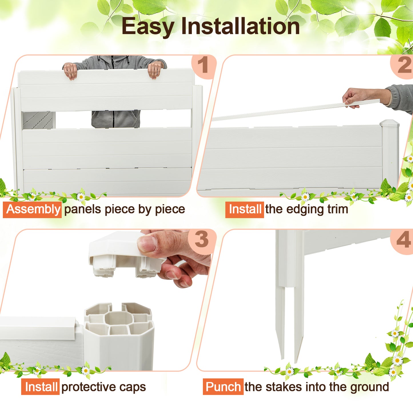 Outdoor Privacy Fence Screen, 5 Ground Stakes, White Room Dividers at Gallery Canada