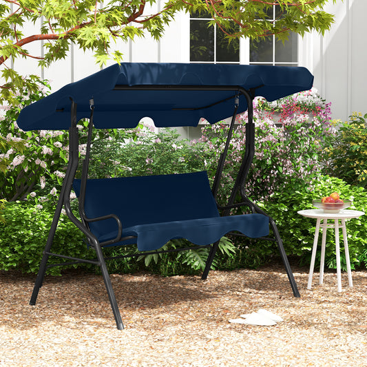 3-Seat Outdoor Patio Canopy Swing, Navy Porch Swings Navy at Gallery Canada