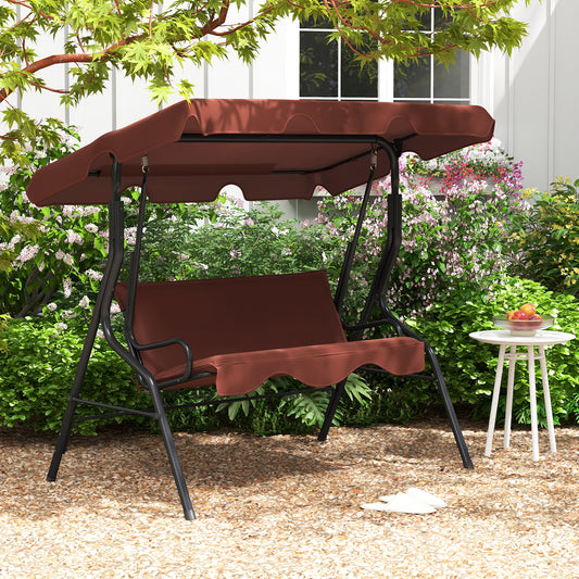 3 Seats Patio Canopy Swing, Brown Porch Swings Brown at Gallery Canada