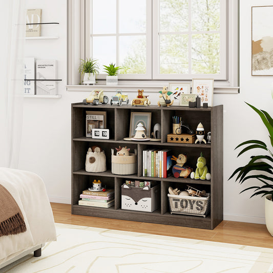 3-Tier 8-Cube Floor Standing Storage Shelves, Gray