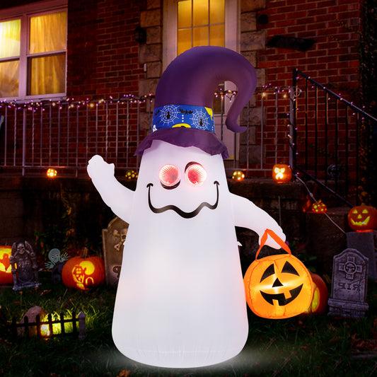 6 Ft Halloween Inflatable Ghost With Dimming Infinity Mirror Light, White Halloween White at Gallery Canada