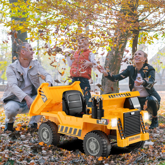 Kids Ride On Dump Truck, 12V Electric Dump Bed, Yellow Powered Ride On Toys Yellow at Gallery Canada