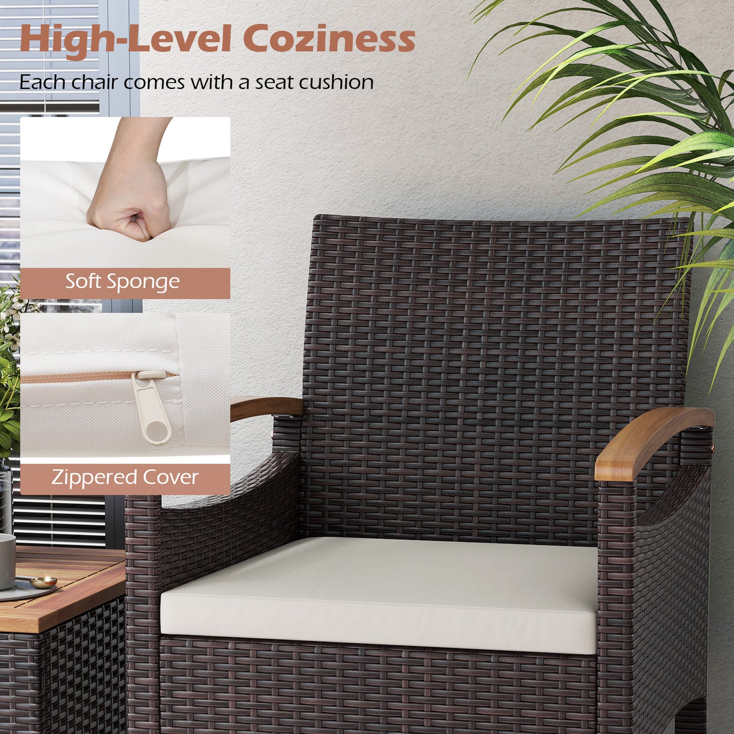 Patio Dining Chairs Set, Acacia Wood Armrest, Heavy Duty Metal Frame, 2 Pieces Patio Dining Chairs at Gallery Canada