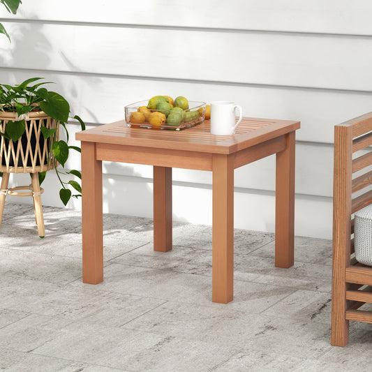 18 Inch Square End Outdoor Adirondack Side Table, Orange Patio Coffee Tables Orange at Gallery Canada