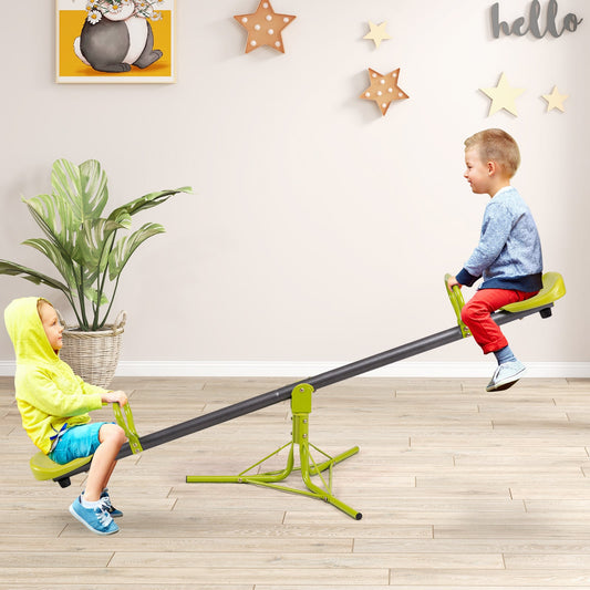 Kids Seesaw Swivel Children Teeter Totter Outdoor Play Set for 2 Children, Green