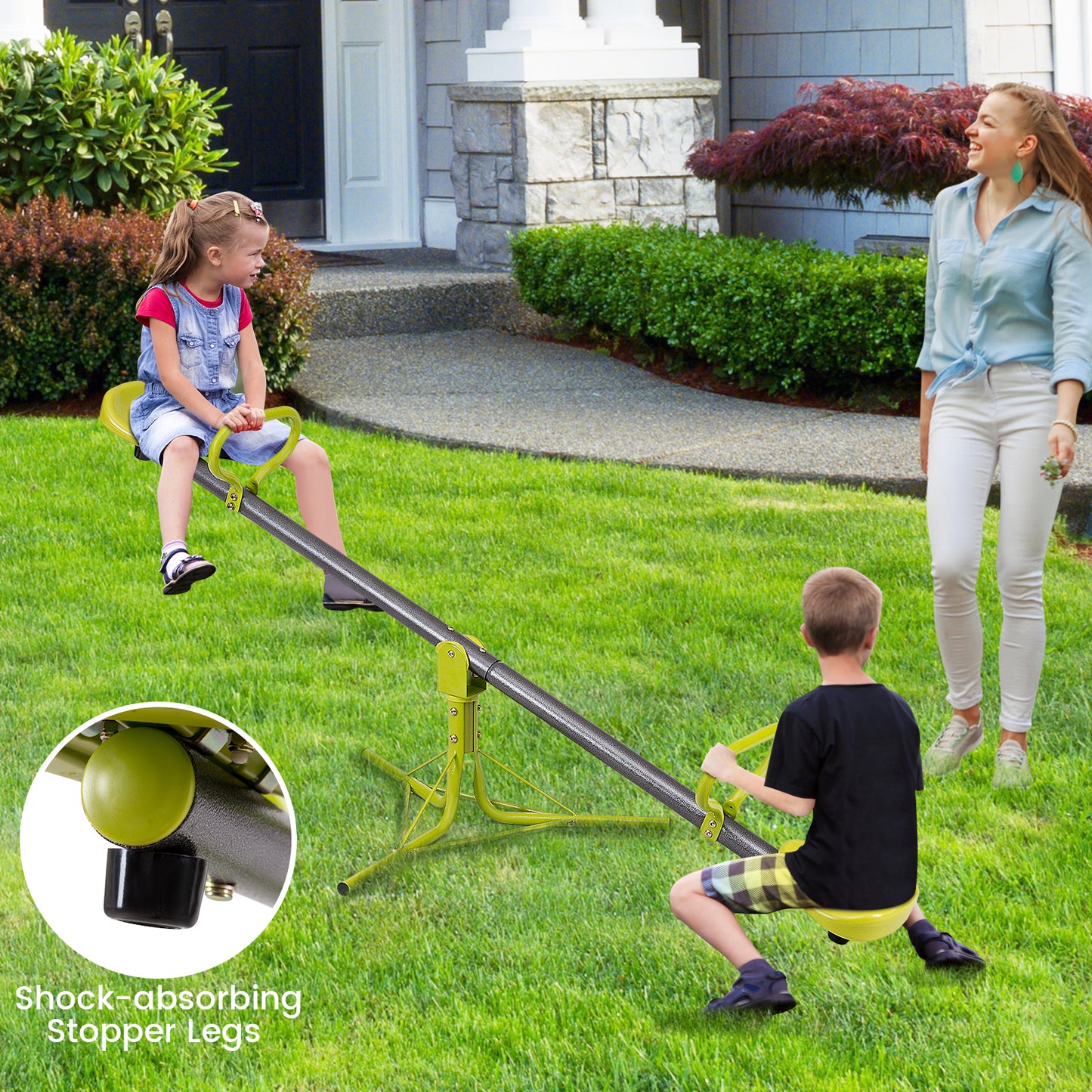 Kids Seesaw Swivel Teeter Totter, Outdoor Play Set For 2 Children, Green Seesaws at Gallery Canada