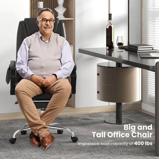 Adjustable Executive Massage Chair With Armrests, Footrest, Black Executive Chairs Black at Gallery Canada