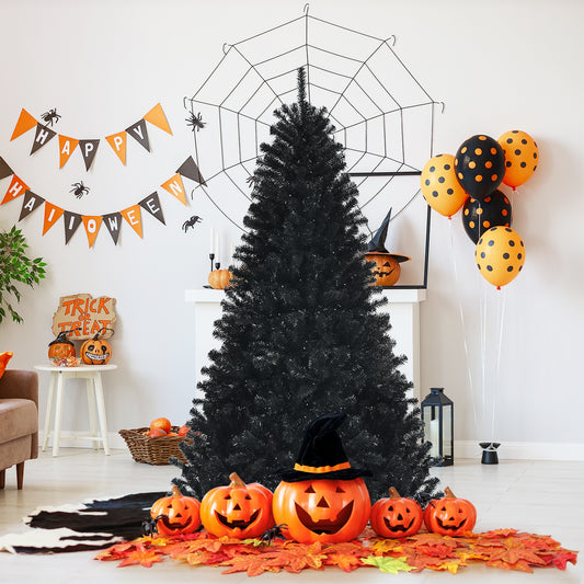 Artificial Christmas Halloween Tree, 6', Purple LED Lights, Black Halloween Black at Gallery Canada