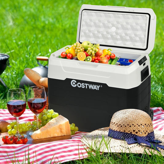 42 Qt Portable Dual Zone Car Refrigerator, White Coolers White at Gallery Canada