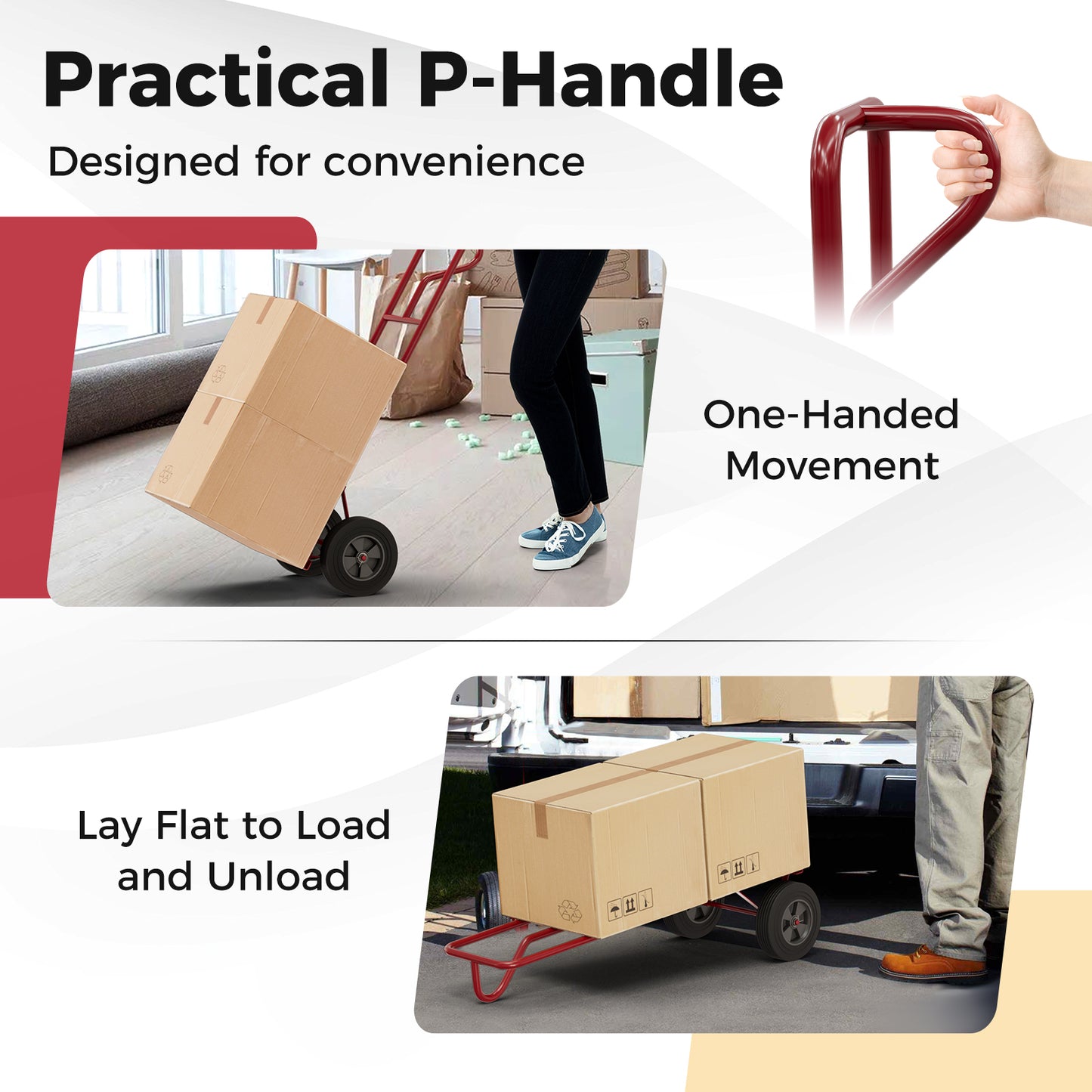 P-Handle Hand Truck, Foldable Load Plate, Dark Gray Garages at Gallery Canada