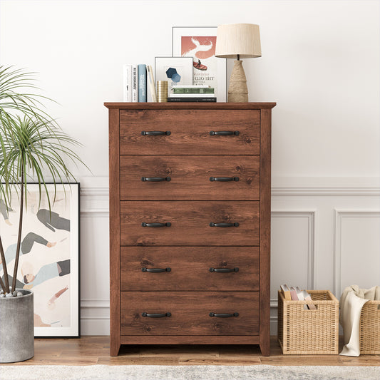 Tall Storage Dresser, 5 Pull-Out Drawers, Walnut Dressers & Chests Walnut at Gallery Canada
