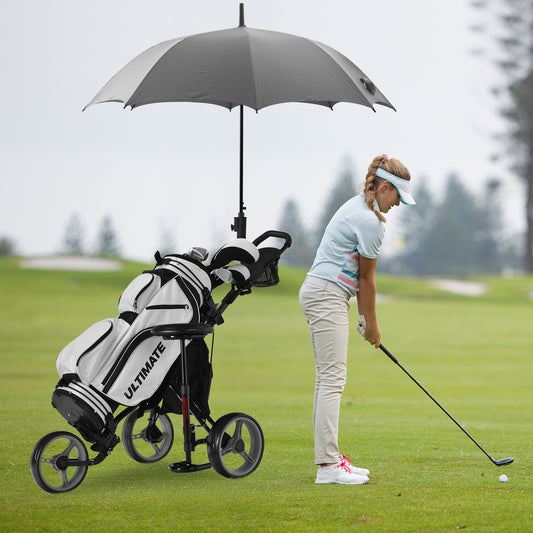 3 Wheel Folding Golf Push Cart, Adjustable Handle, Gray Golf Gray at Gallery Canada