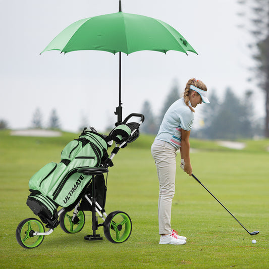 3 Wheels Folding Golf Push Cart With Seat, Scoreboard, Adjustable Handle, Green Golf Green at Gallery Canada
