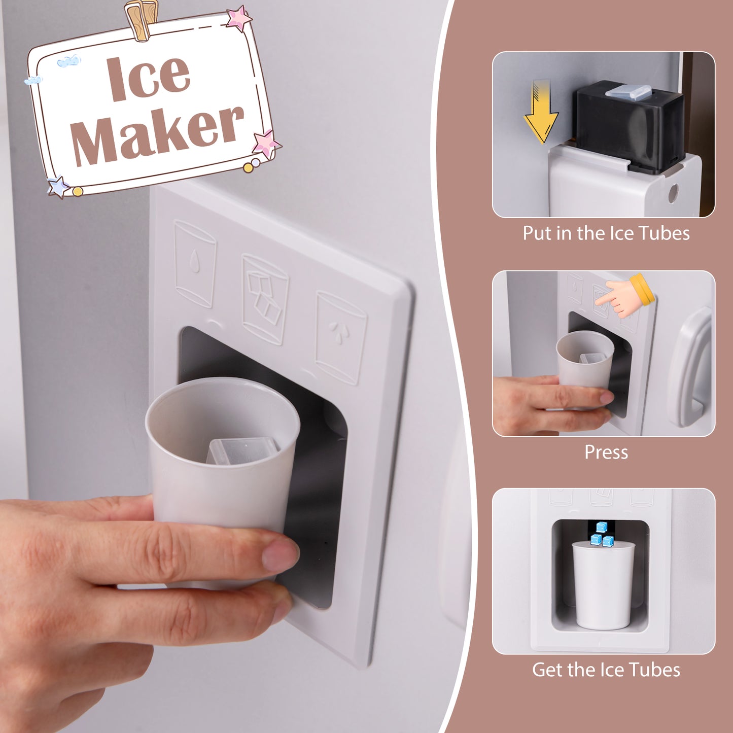 Corner Toy Kitchen Set with Light with Sounds Interactive, Dark Brown Play Kitchen Sets at Gallery Canada