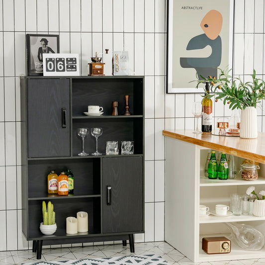 Sideboard Storage Cabinet with Door Shelf, Black Cabinets & Chests Black at Gallery Canada
