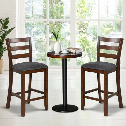 Counter Height Chairs, 2 Pieces, Fabric Seat, Rubber Wood Legs, Brown Bar Stools Brown at Gallery Canada