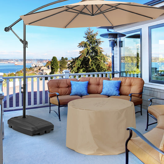 Fillable Universal Offset Umbrella Base with Cross Base and Wheels, Black Outdoor Umbrella Bases Black at Gallery Canada