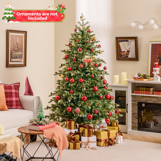 6 Ft Christmas Tree With Warm White LED Lights, Pine Cones, Green Christmas Tree Green at Gallery Canada