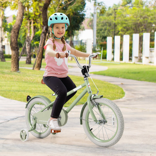Kids Bike, Adjustable Handlebar And Saddle, 16 Inches, Green Kids Bike Green at Gallery Canada