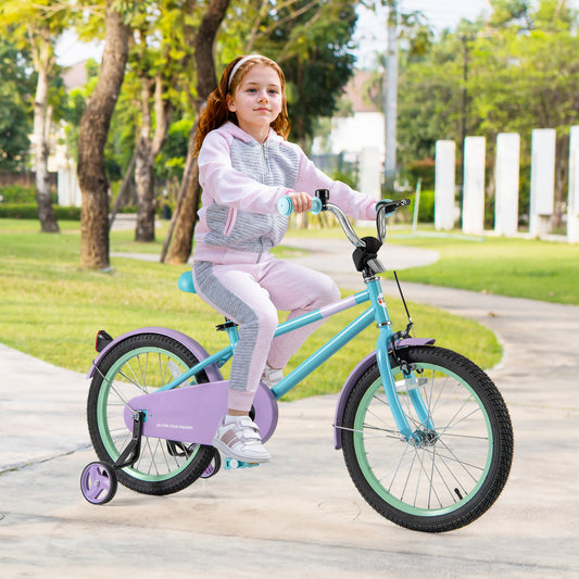 Kids Bike with Adjustable Handlebar and Saddle Purple-18 Inches, Purple Kids Bike 18 Inch - Purple at Gallery Canada