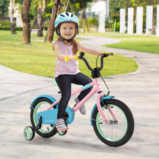 Kids Bike, Adjustable Handlebar And Saddle, 14 Inches, Pink Kids Bike Pink at Gallery Canada