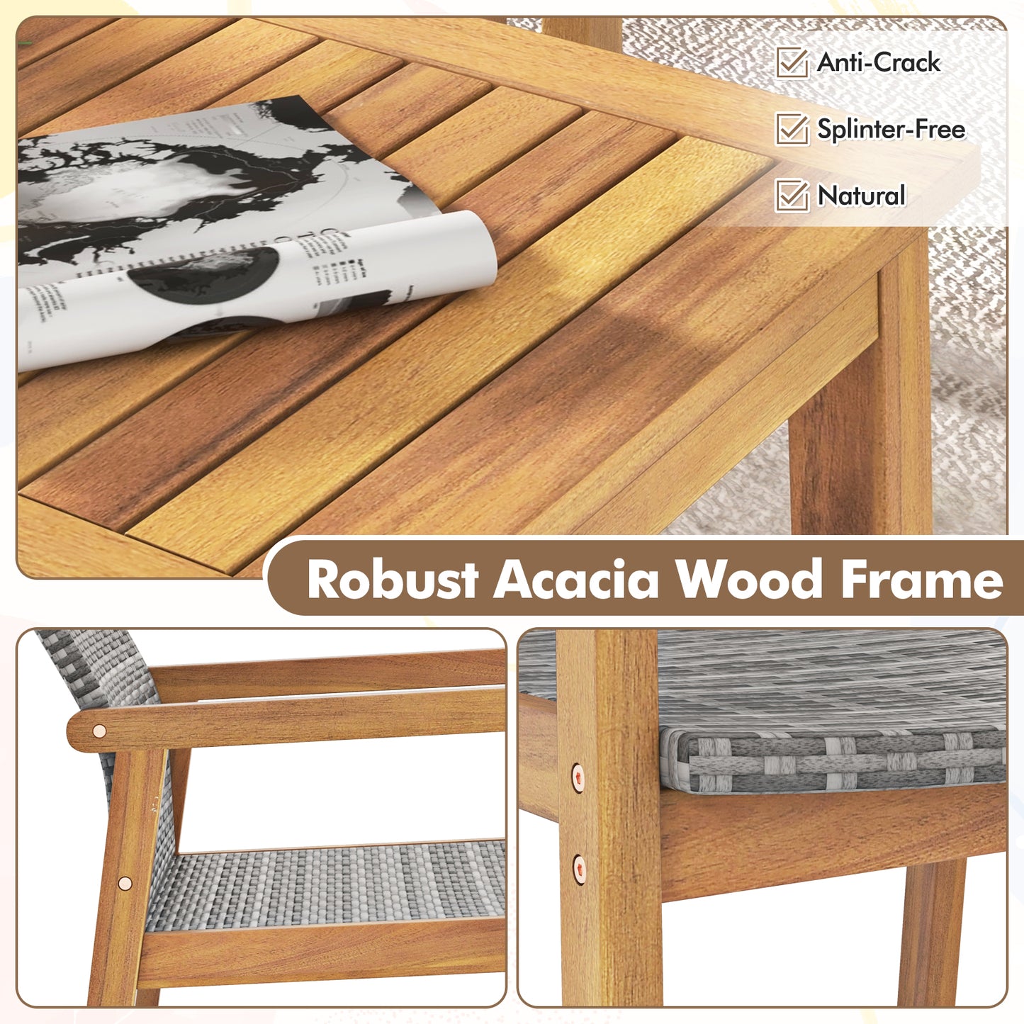 4-Piece Patio Set, Loveseat, Chairs, Coffee Table, Natural Patio Conversation Sets at Gallery Canada