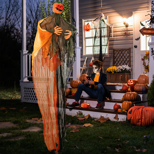 6 Feet Hanging Pumpkin Ghost, Bendable Arms, Red Halloween Options at Gallery Canada