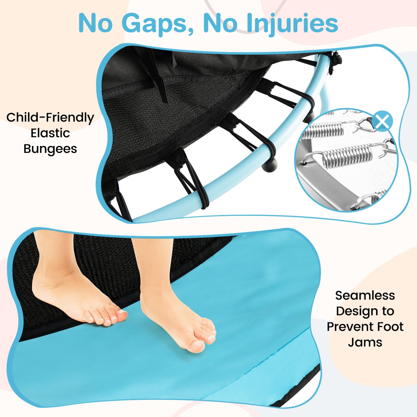 48 Inch Toddler Trampoline with Safety Enclosure Net, Yellow Trampolines at Gallery Canada