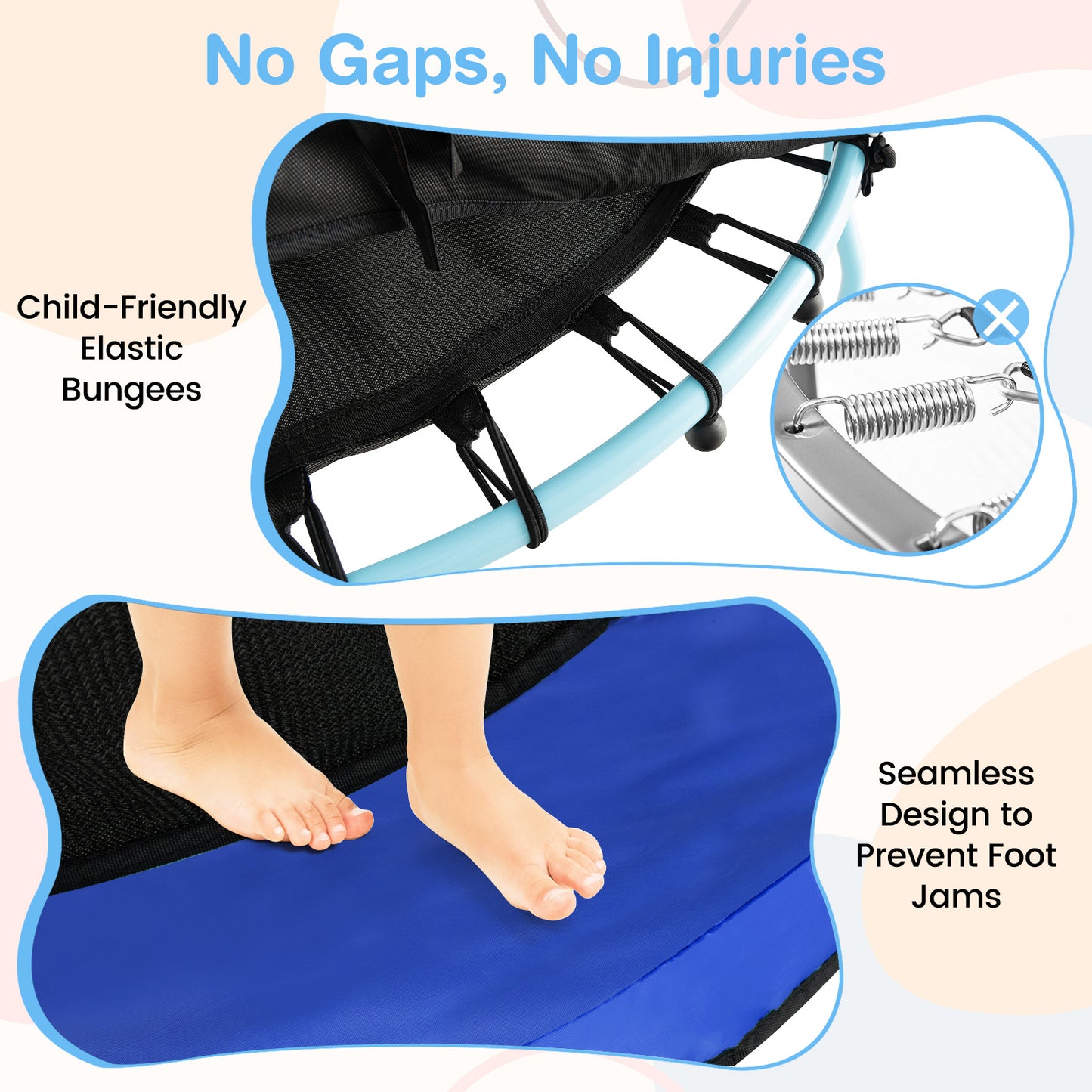 Trampoline pour tout-petits de 48 pouces, filet de sécurité d'enceinte, orange