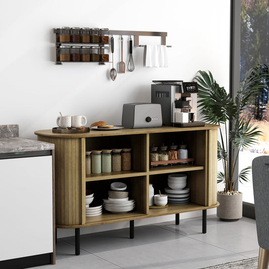 47 Inch Oak Sideboard Buffet Cabinet, Adjustable Shelves