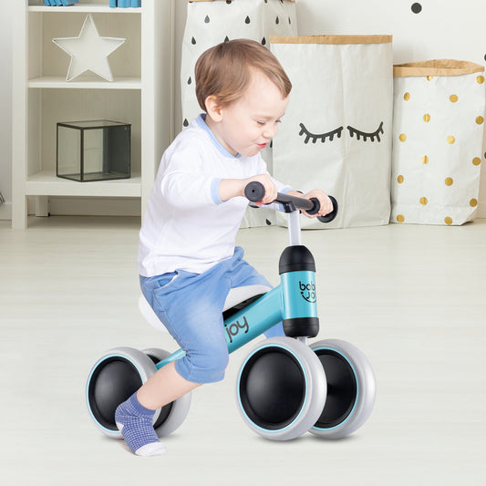 Baby Balance Bike, 2 Years Old, No Pedal, 4 Wheels, Blue Balance Bikes Blue at Gallery Canada