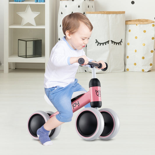 Baby Balance Bike, 2 Years Old, No Pedal 4 Wheels, Pink Balance Bikes Pink at Gallery Canada