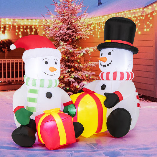 5 Feet 2 Cute Blow-up Snowman Christmas Inflatables with Gift Boxes, Multicolor Christmas Inflatables Multicolor at Gallery Canada