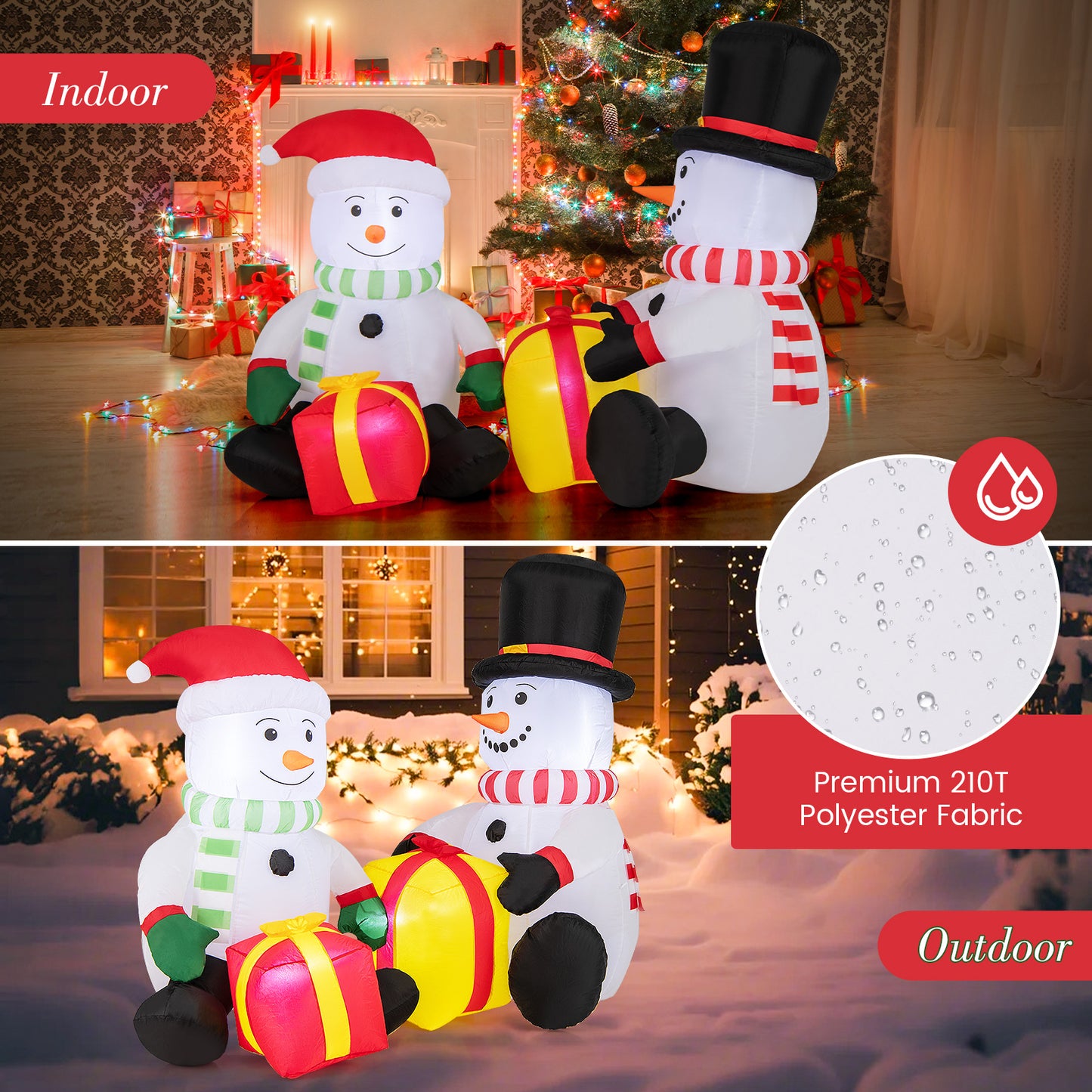 5 Feet Blow Up Snowman Inflatable, With Gift Boxes, Multicolor Christmas Inflatables at Gallery Canada