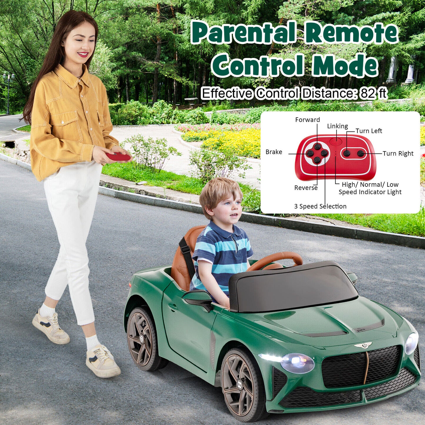 12V Kids Ride-On Car, Licensed Bentley Bacalar, Green Powered Ride On Toys at Gallery Canada