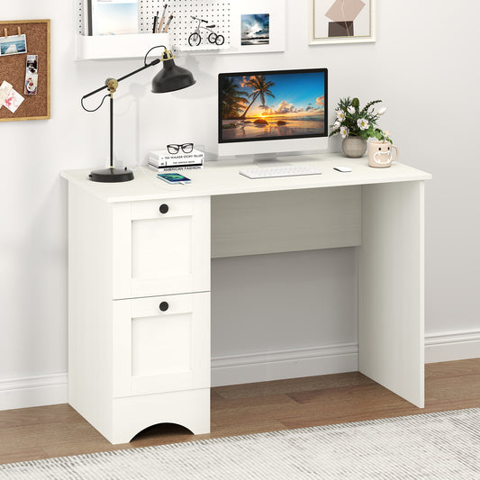43 Inch Computer Desk With Charging Station, White Computer Desks White at Gallery Canada