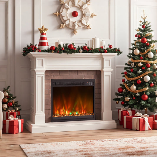 18 Inch 1500W Electric Fireplace Insert, Remote Control, Black Fireplaces Black at Gallery Canada
