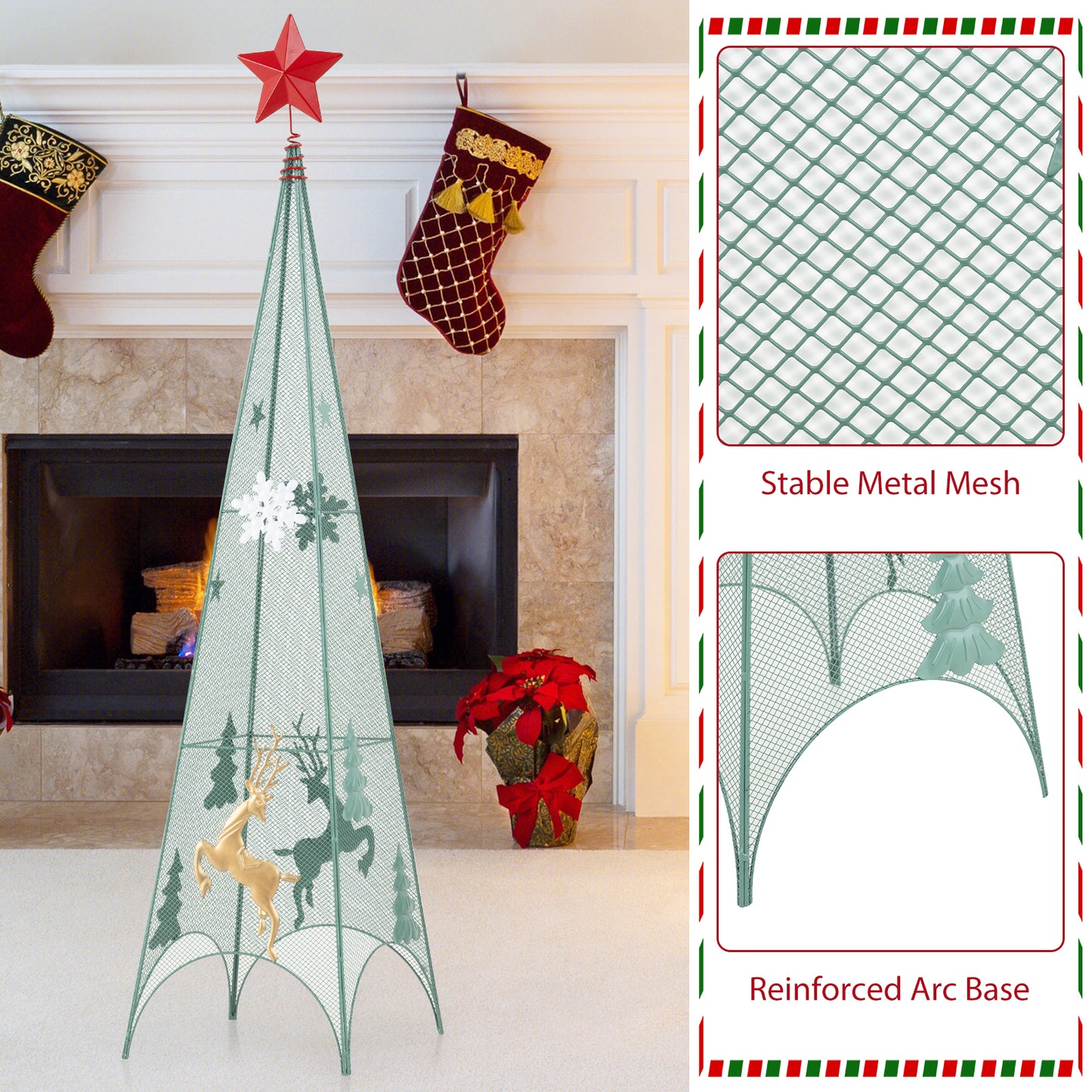 3/3.5/4 Feet Tower Christmas Trees, Removable Star Toppers, Multicolor Christmas Tree at Gallery Canada