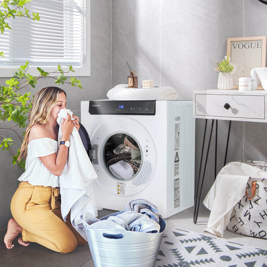 2.6 Cu.ft Compact Clothes Dryer, Touch Panel, 2 Modes, White Dryers White at Gallery Canada