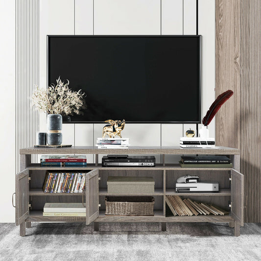 Universal TV Stand Entertainment Media Center for TV's up to 65 Inch, Gray Entertainment Centers & TV Stands Gray at Gallery Canada