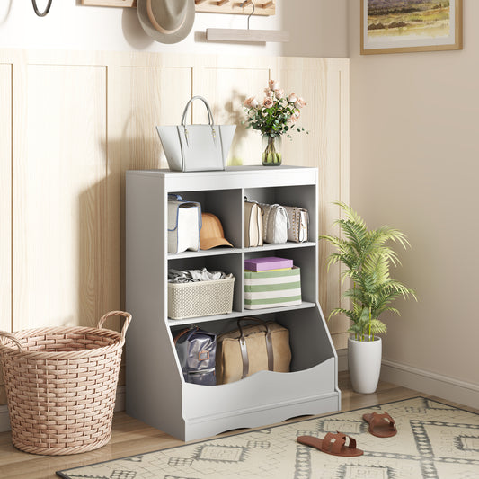 3-Tier Children's Bookcase Toy Storage Cabinet, Gray