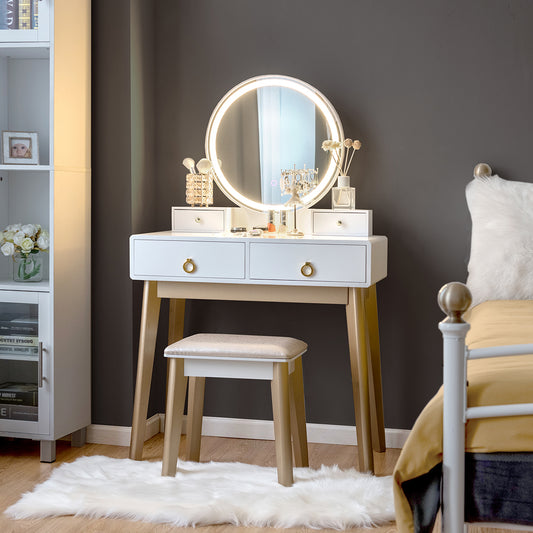 Makeup Vanity Table With Lighting, White Makeup Vanities White at Gallery Canada
